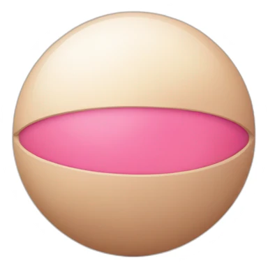 Two skintone balls with pinkish circle inside sticker