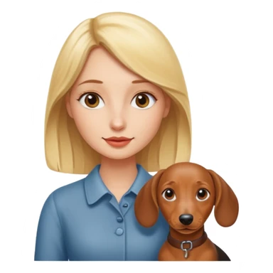 blonde girl with dachshund sticker