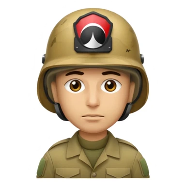 tired Iraqi military, in a helmet sticker