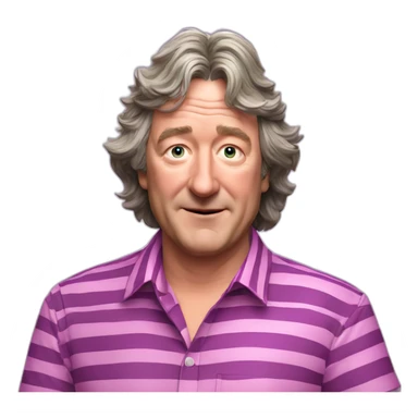 james may in pink and purple horizontal striped ruby shirt sticker
