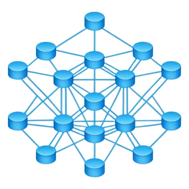 circular network with packages as nodes at intersections sticker