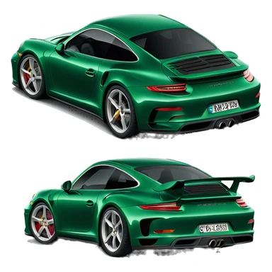 Dark Emerald green Porsche 911 gt3 sticker