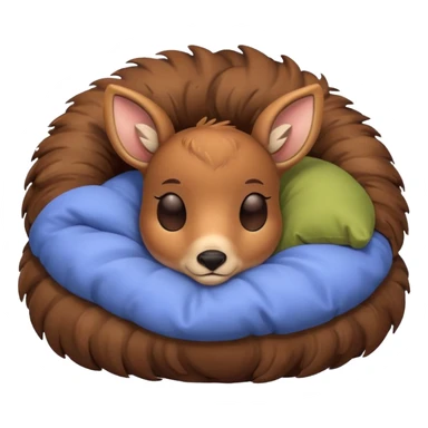 Cute deer sleeping in bed sticker