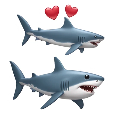 Shark with hearts in his eyes sticker