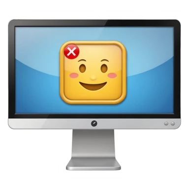 computer monitor with a check mark sticker