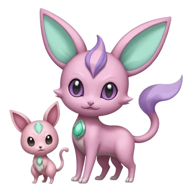 Espeon-Meloetta-Mew-Minccino-Delcatty-fusion sticker