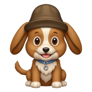 puppy dog with hat  sticker