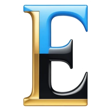Bold Black-Blue-White-Gold Font Letter “I” sticker