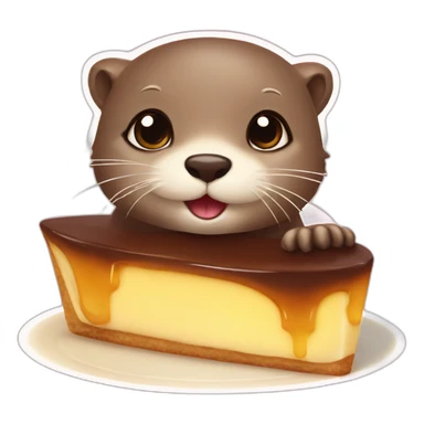 cute otter in a flan sticker