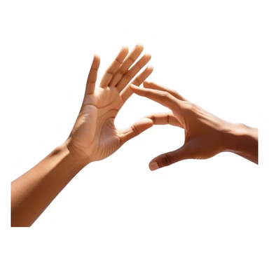 Two open hands coming together in mid-air, palms touching with a slight tilt towards each other. point of contact, there's a small burst of energy (💥✨) or motion lines, emphasizing the impact of the high five. The hands are slightly angled to create a dynamic, celebratory feel excitement, success sticker