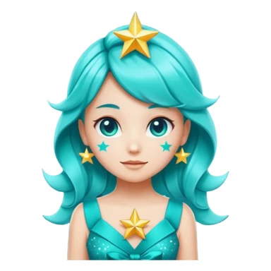 star sparkle sprite guardian of sparkle theater star-shaped head and a turquoise dress and ribbon sticker