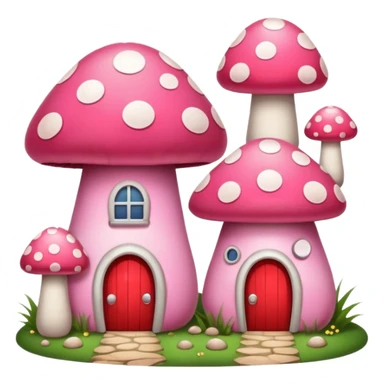 pink mushroom houses sticker