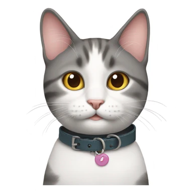 Cat wearing a collar with words  sticker