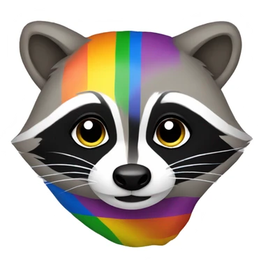Raccoon with an LGBT flag sticker
