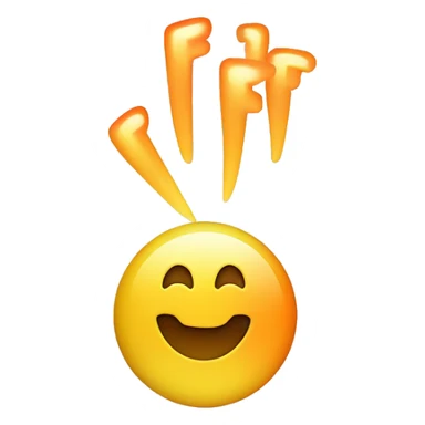 A circular Twitch-style emoji, yellow to orange gradient background, stylized white "F" in the center, conveying energy and excitement. sticker