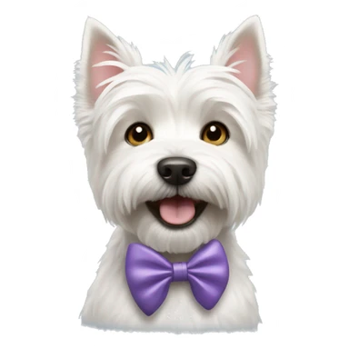 Westie dog with a bow sticker