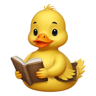 duck holding book sticker