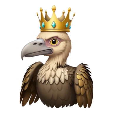 old vulture wearing crown  sticker