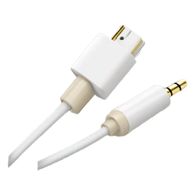 beige stereo adapter mini jack to big jack for headphones cable sticker