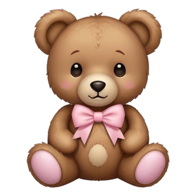 Teddy bear with light pink bow  sticker