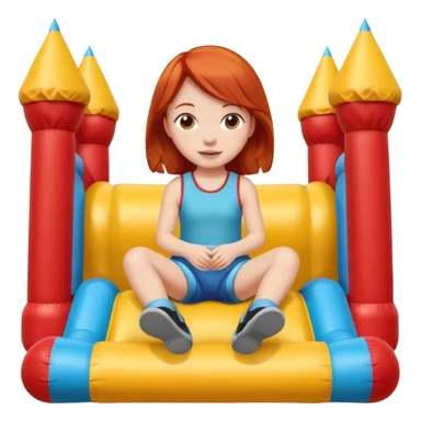 redhead girl-sitting-in-bouncy-house sticker