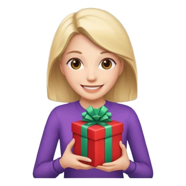 Single women with gift  sticker