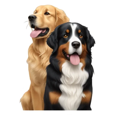 golden retriever and Bernese mountain dog sticker