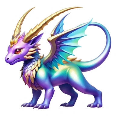 Epic divine legendary complex detailed iridescent gradients aesthetic-scenery-Fakémon-creature sticker