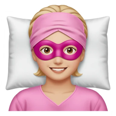 relaxed with pink sleep mask face emji sticker