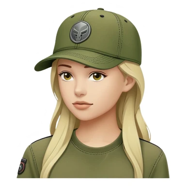 Diesel brand cap in khaki green color, baseball cap style with Diesel logo on front, military green hat sticker