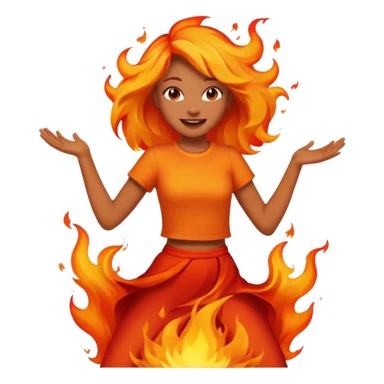 Flame girl dancing sticker