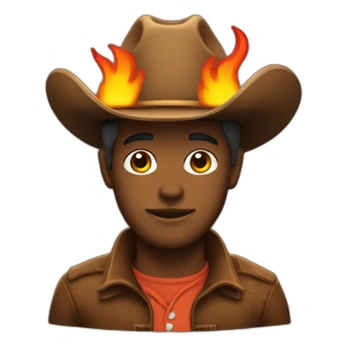 cowboy with a fire hat sticker