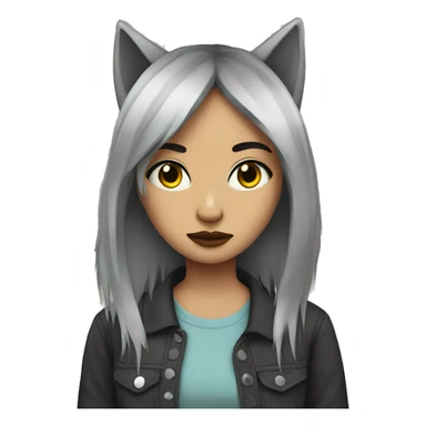 Grunge girl with a wolf cut sticker