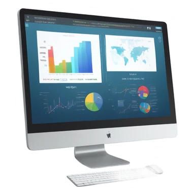 monitor showing a website dashboard with charts sticker