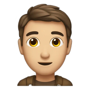 Chico con una cruz en vez de ojo izquierdo sticker