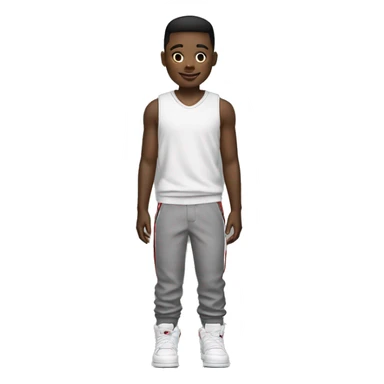 Jeun garçon métisse avec un taper et des Jordan 4 et un outfit américain  sticker