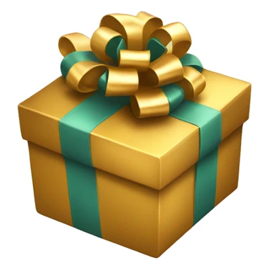 Golden gift box sticker