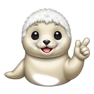 a kawaii seal giving a thumbs up sticker