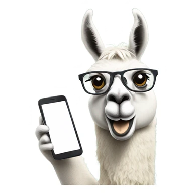 lama with glasses talking on the phone sticker