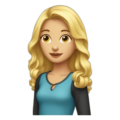 Fille bonde embrasse garçon cheveux noir sticker