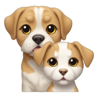 Scottish fold cat and a dog together  sticker