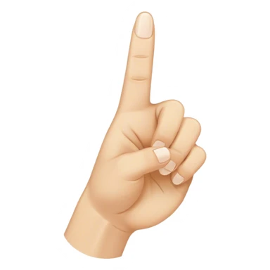 Hand with index and middle finger up and thumb out sticker