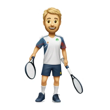 Björn spelar bordtennis med en krokodil  sticker