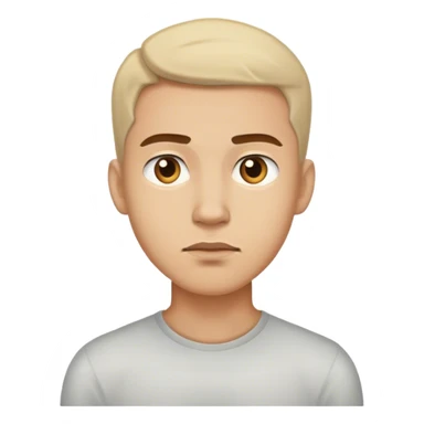 A simple male emoji with a neutral facial expression, looking straight ahead. Minimal details, no extra emotions or accessories sticker