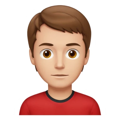 Murray Cook light brown hair, brown eyes, red shirt sticker