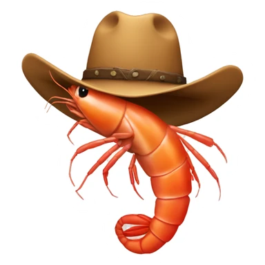 A shrimp wearing a cowboy hat   sticker