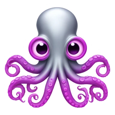 Silver octopus with purple horns hot pink wings sticker