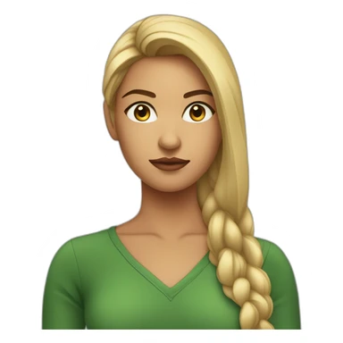 Jeune femme aux yeux verts foncés et aux longs cheveux noirs lisses ayant une cicatrice lui barrant le sourcil. sticker