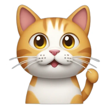 animated cat emoji in paper sticker