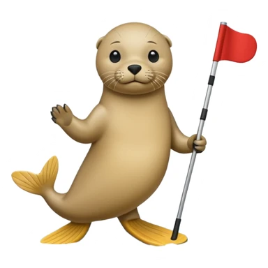 Seal golfing sticker